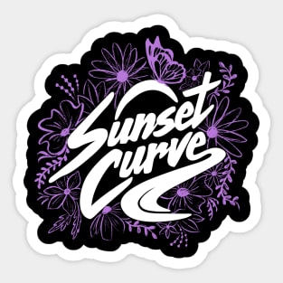 Sunset Curve - Purple Florals Sticker